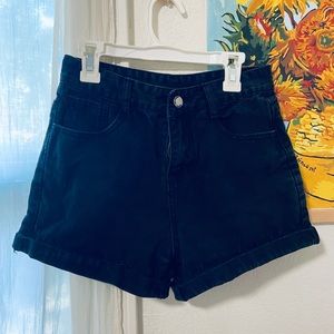 ROMWE High Wasted Black Denim Shorts